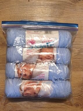 Light Blue Baby Yarn Skeins - 3 Ply (4 Pack)